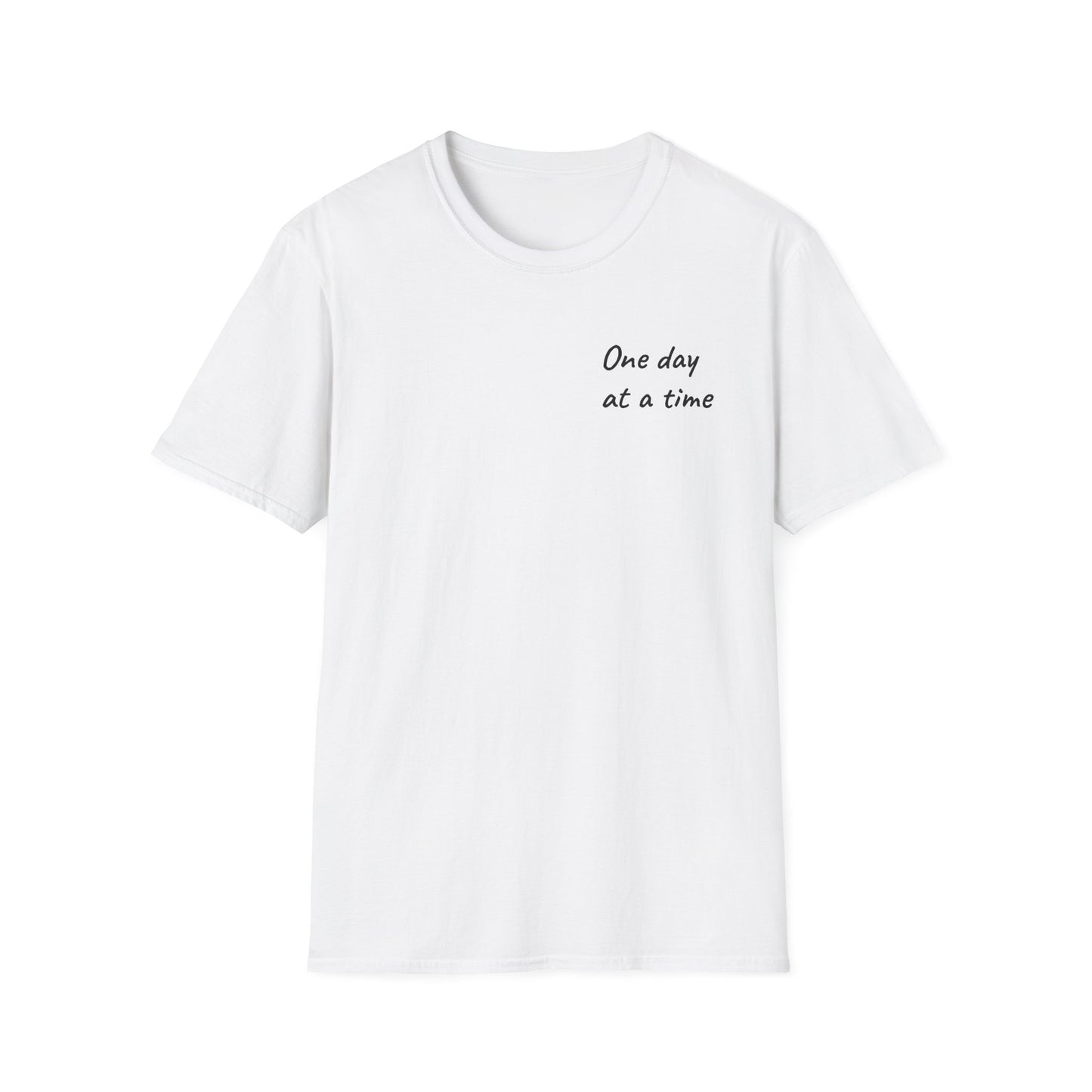 Inspirational Unisex Softstyle T-Shirt - One Day at a Time, Motivational Shirt, Gift for Encouragement, Casual Wear, Relaxed Fit