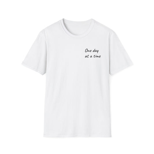 Inspirational Unisex Softstyle T-Shirt - One Day at a Time, Motivational Shirt, Gift for Encouragement, Casual Wear, Relaxed Fit