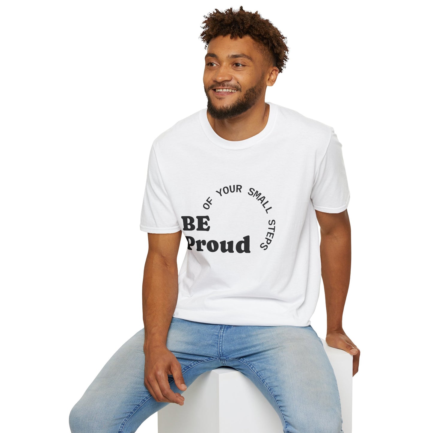 Inspirational Unisex Softstyle T-Shirt - 'Be Proud of Your Small Steps', Motivational Gift, Everyday Wear, Positive Affirmation Shirt, [...]