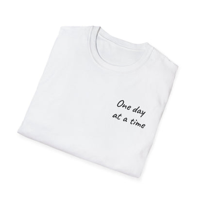 Inspirational Unisex Softstyle T-Shirt - One Day at a Time, Motivational Shirt, Gift for Encouragement, Casual Wear, Relaxed Fit